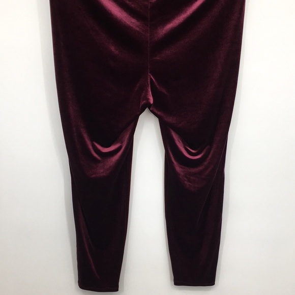 Torrid Pants Womens 5 5X Wine‎ Velour Velvet Skinny Pull On Plush - Picture 6 of 12